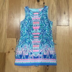 Lilly Pulitzer Colorful Sleeveless Romper with Leaf and Elephant Print